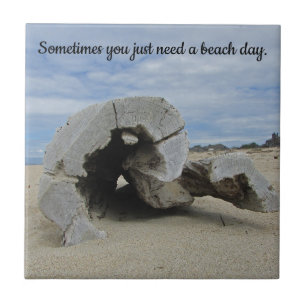Beach Lover Driftwood Photo California Coast Ocean Ceramic Tile