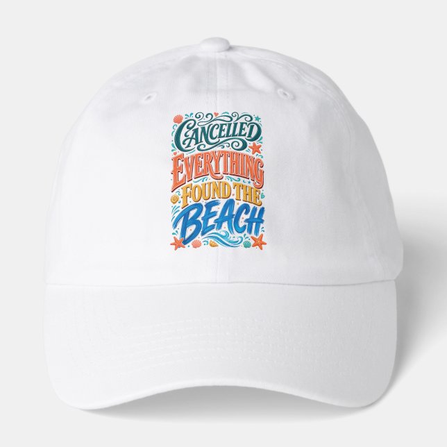  Beach Lover Funny Summer gift  Hat (Front)