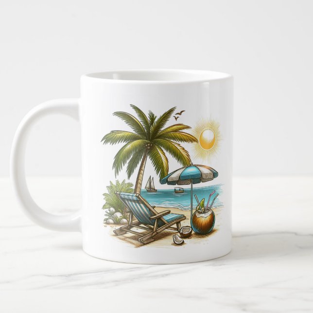 Beach lover giant coffee mug (Left)
