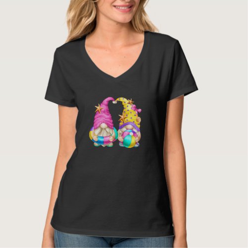 Beach Lover Gnomies With Flip Flops  Funny Summer  T_Shirt