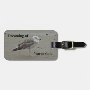 Beach Lover Lone Gray Seagull Coastal Bird Luggage Tag