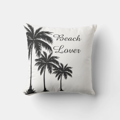 Beach Lover Palm Tree  Outdoor Pillow