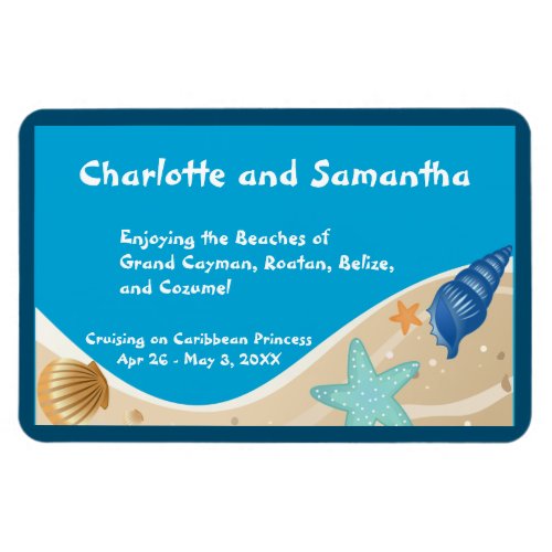 Beach Lovers Personalized Stateroom Door Marker Magnet