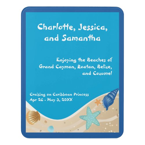 Beach Lovers Personalized Stateroom Door Sign
