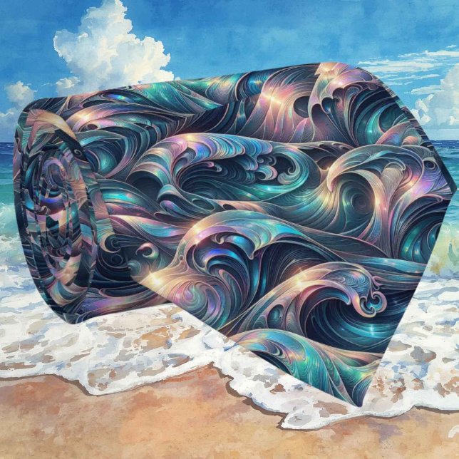 Beach Lovers Tie | Holographic Ocean Waves Pattern (Creator Uploaded)