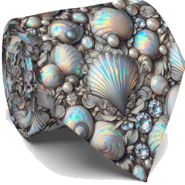 Beach Lovers Tie | Opal Diamond Seashell Pattern (Creator Uploaded)
