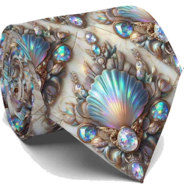 Beach Lovers Tie | Opal Diamond Seashell Pattern (Creator Uploaded)