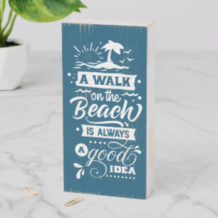 Beach Lover's Wooden Box Sign