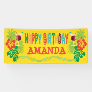 Beach Luau Birthday Party Banner