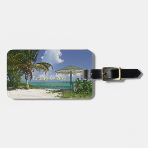 BEACH LUGGAGE TAG PALM TREESBeachUmbrellal Luggage Tag