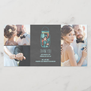 Beach Mason Jar Coastal Wedding Thank You