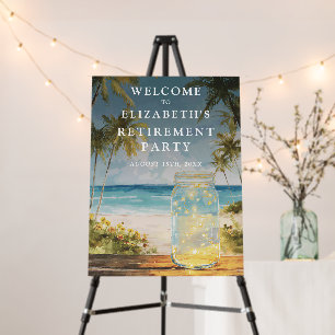 Beach Mason Jar Retirement Party Welcome Sign