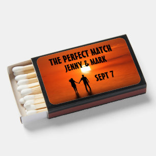 BEACH MATCHBOXES "PERFECT MATCH" WEDDING FAVORS
