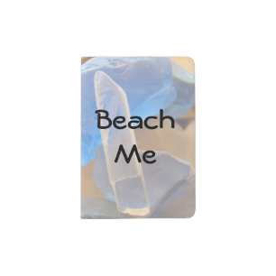 Beach Me Vacation Travel Passport Holder Seaglass