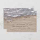 Beach Meal Choice Sand Hearts Elegant Wedding RSVP Card (Front/Back)