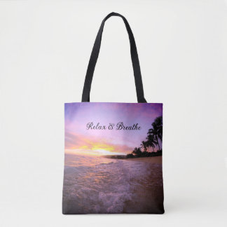 Beach meditation tote bag