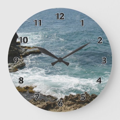 Beach Meets Ocean Large Clock