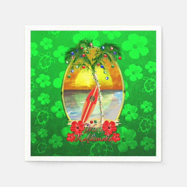 Beach Mele Kalikimaka Napkins (Front)