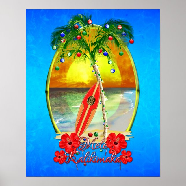 Beach Mele Kalikimaka Poster (Front)