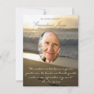 Beach Memorial Announcement Sunset Biblical Quote