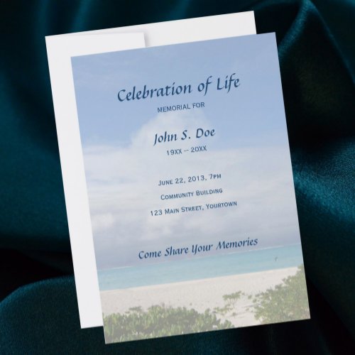 Memorial Celebration of Life - Beach Scene Invite
