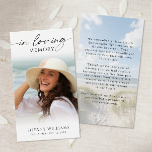 Beach Memorial In Loving Memory Photo Prayer Card