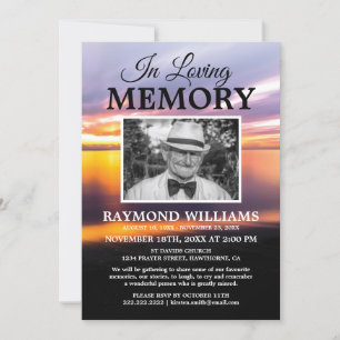 Beach Memorial Service Celebration of Life Photo Invitation