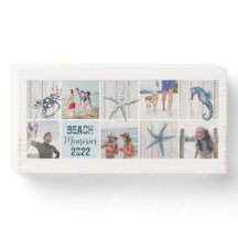 Beach Memories 5 Custom Photos - Wood Box Sign