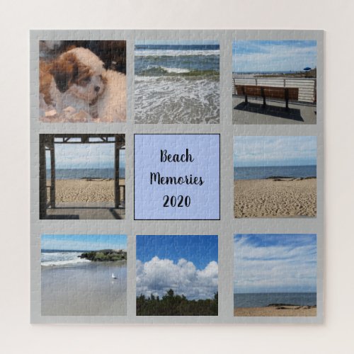 Beach Memories Collage Square Jigsaw Puzzle