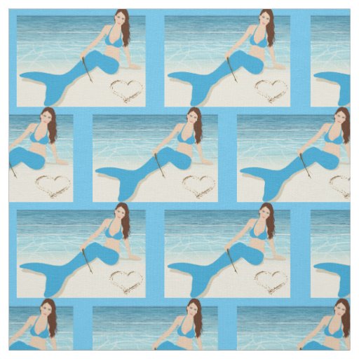 Beach Mermaid Sitting Thunder_Cove Fabric