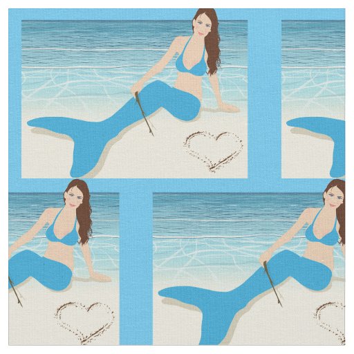 Beach Mermaid Sitting Thunder_Cove Fabric
