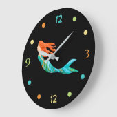 Beach Mermaid Wall Decor Large Clock | Zazzle