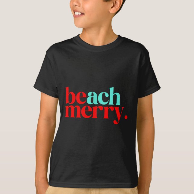Beach Merry Christmas Funny  T-Shirt (Front)