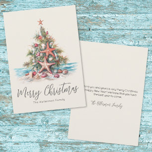 Beach Merry Christmas Holiday Card
