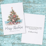 Beach Merry Christmas Holiday Letterpress Photo Cards<br><div class="desc">Celebrate the holidays with a touch of surf and sand with this shell and starfish Christmas tree holiday card. Perfect for anyone who loves the beach or lives in a coastal spot like Florida, California, or the Bahamas. The Christmas tree design features a starfish topper, seashell and starfish ornaments, and...</div>