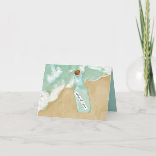 Beach Message In A Bottle Thank You Card