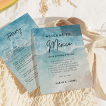 Beach Mexico Wedding Itinerary Welcome Letter Invitation