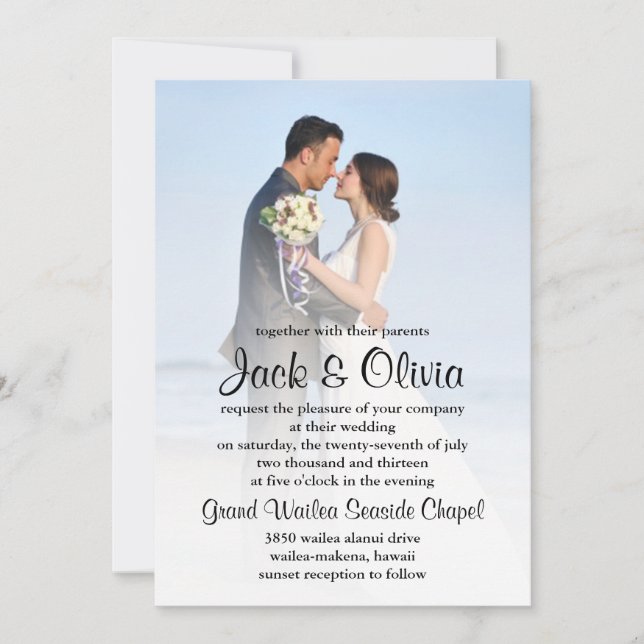 Beach Mist Wedding Invitation (Front)