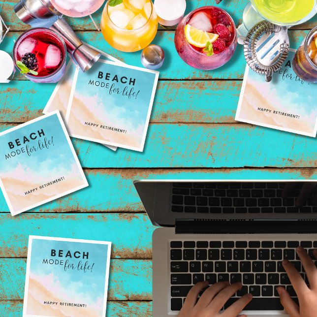 Beach Mode for Life | Retirement | Persoanlize It Napkins (Creator Uploaded)