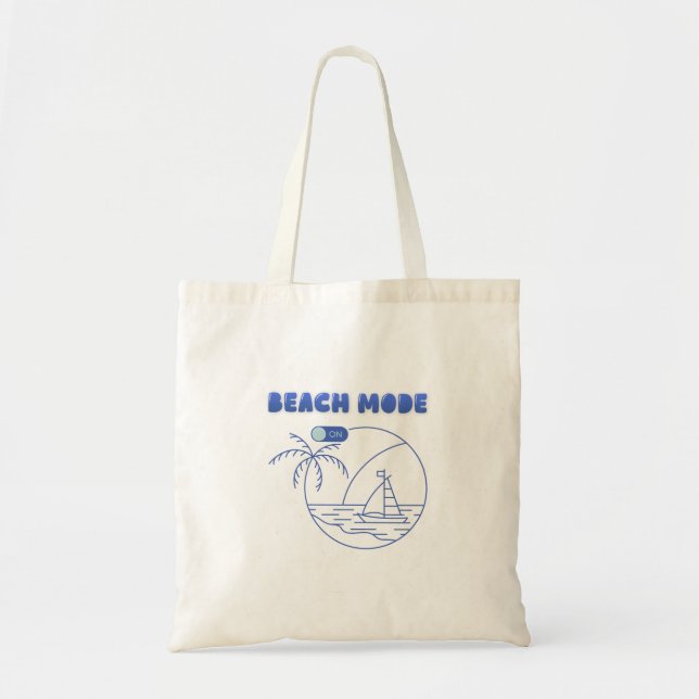 Beach Mode On Tote Bag – Summer Carry Bag (Front)