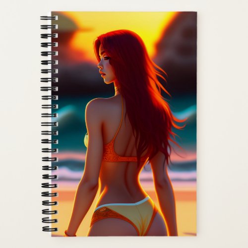Beach model girl Notebook