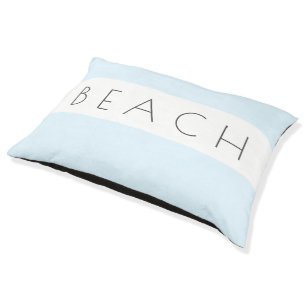 Beach Modern Blue Gray White Coastal Simple Pet Bed