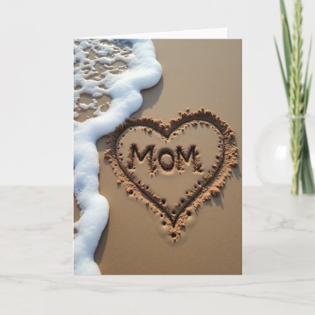 Beach Mom Sand Heart Message Card (Front)