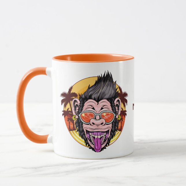 Beach Monkey custom name Mug (Left)