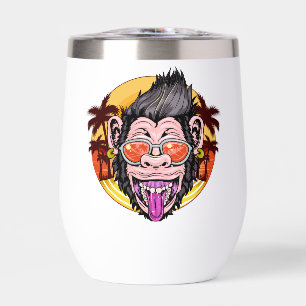 Beach Monkey custom text Thermal Wine Tumbler