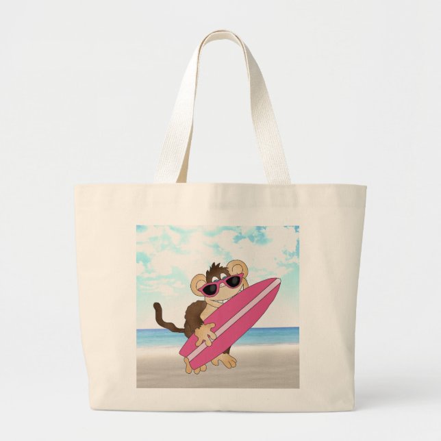 Beach Monkey Tote Bag (Front)