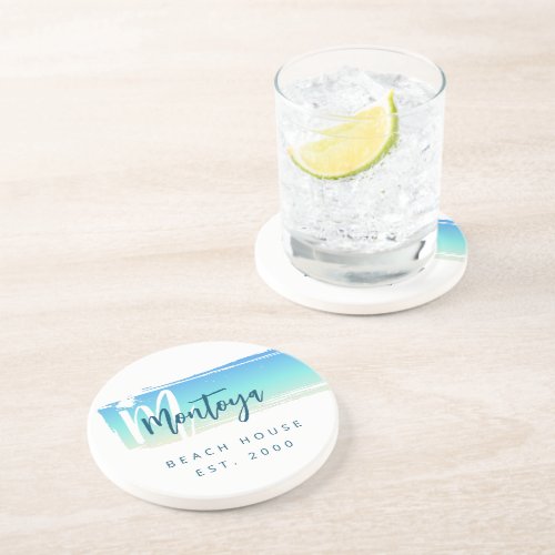 Beach Monogram Coaster