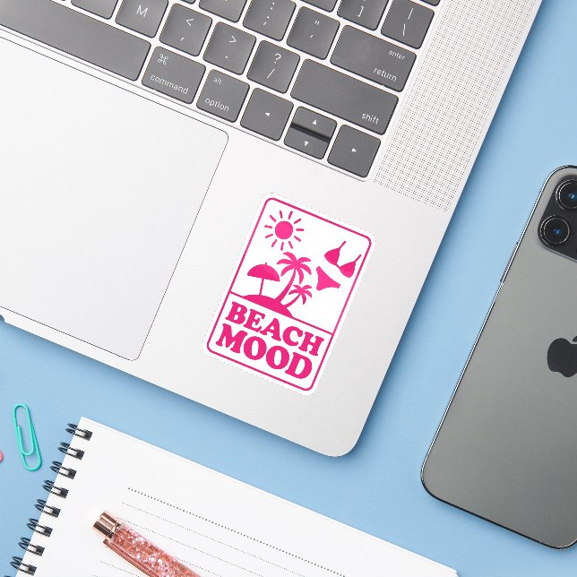 Beach Mood  Sticker (Laptop w/ iPhone)