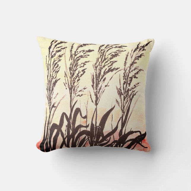 Beach Morning Throw Pillow (Front)