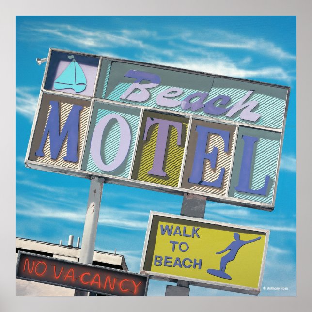 Beach Motel Poster Print (Front)